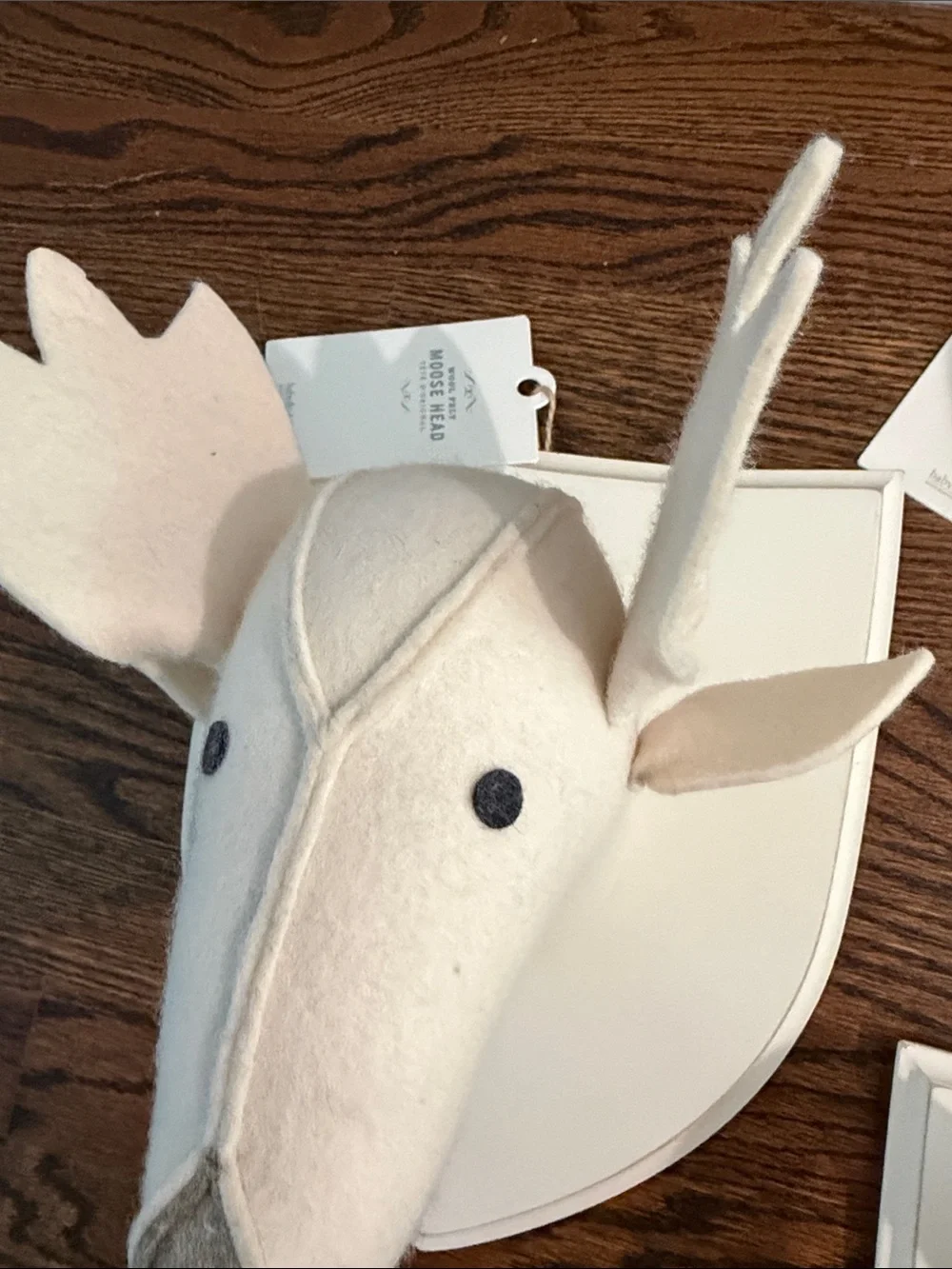 Restoration Hardware Cream Felt Animal Wall Mount Set